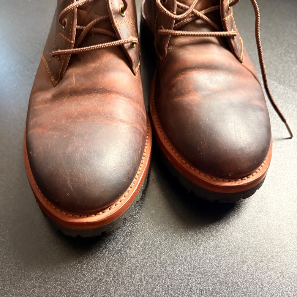 H.S. Trask leather Men Sz 9‎ Brown Chukka Ankle Boots durable Chelsea distressed - Picture 10 of 10